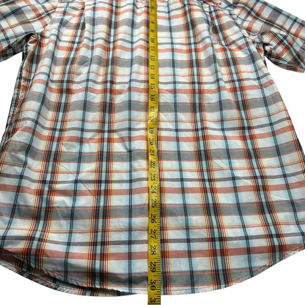 Marmot Short‎ Sleeve Orange Plaid Button Down Mens Shirt Size Large Outdoors - Picture 12 of 14